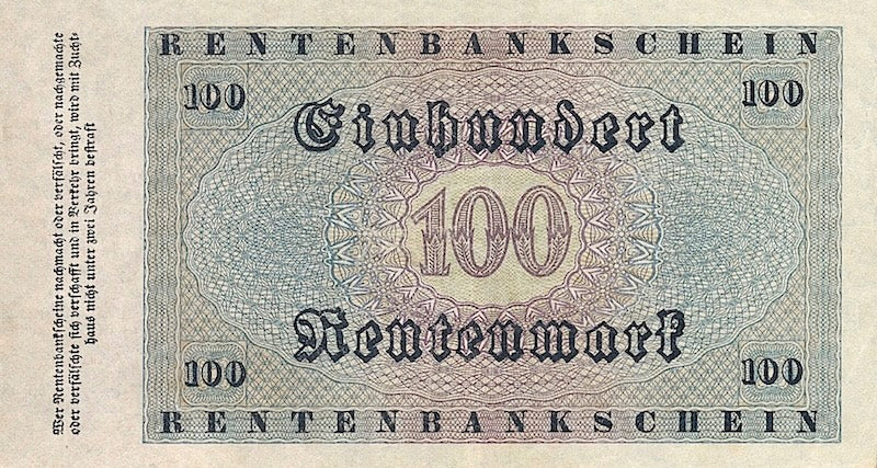 “Vintage German Rentenmark reproduction set P.161–P.168”