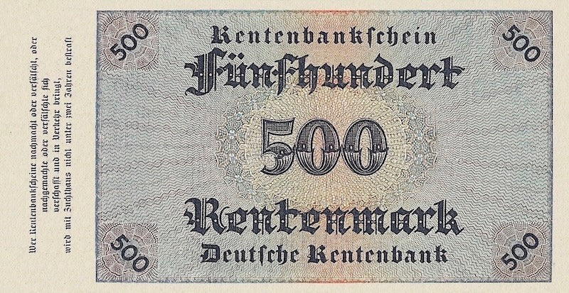 “Vintage German Rentenmark reproduction set P.161–P.168”