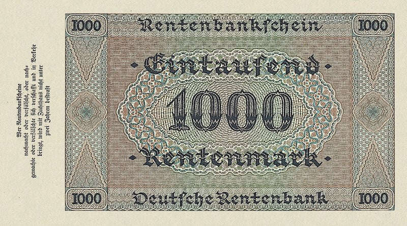 “Vintage German Rentenmark reproduction set P.161–P.168”