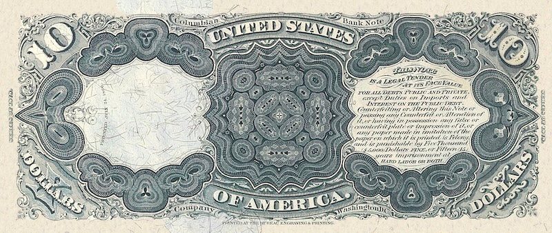 United States, Treasury Notes, 2 - 10,000 Dollars, 1878, P.165 - P.175, Complete Set REPLICA My Store