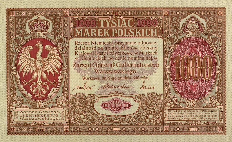 Poland, Polska Krajowa Kasa Pożyczkowa, 1000 Marek Polskich, 1919, P.16 REPLICA My Store