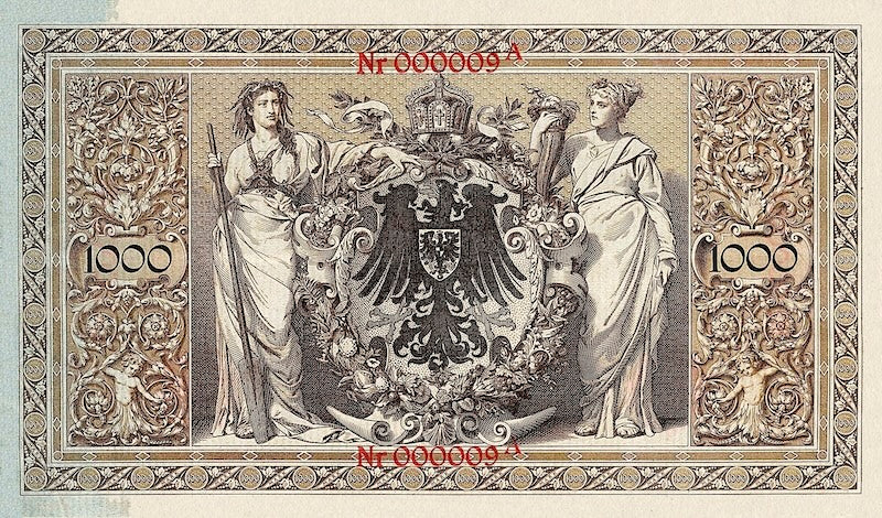 Replica of 1895 Reichsbanknote 1000 Mark Germany