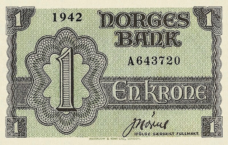 Norway (Government in Exile), Krigsseddel, 1 - 1000 Kroner, 1942, P.17 - P.24, Complete Set REPLICA My Store