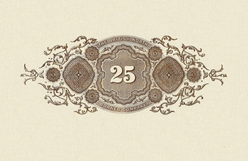 British North Borneo (Sabah), 25 Dollars, 1918 - 1929, P.17 REPLICA My Store