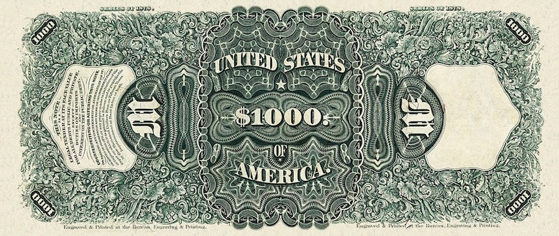 United States, Treasury Notes, 2 - 10,000 Dollars, 1878, P.165 - P.175, Complete Set REPLICA My Store
