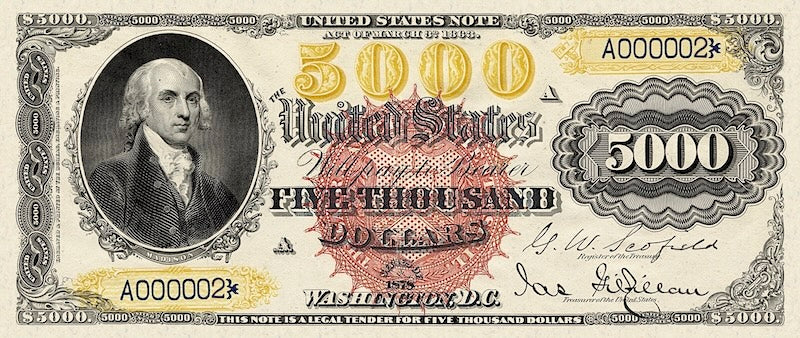 United States, Treasury Notes, 2 - 10,000 Dollars, 1878, P.165 - P.175, Complete Set REPLICA My Store