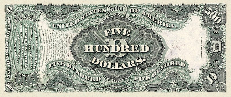 U.S. 1880 10 Dollar collectible banknote reproduction