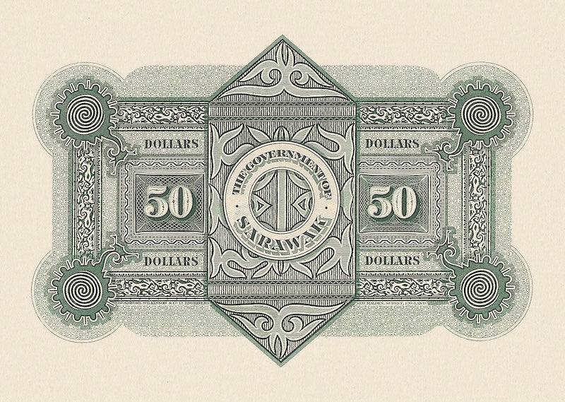 Sarawak, Rajah Brooke, 1 - 100 Dollars, 1929, P.14 - P.19, Complete Set REPLICA My Store