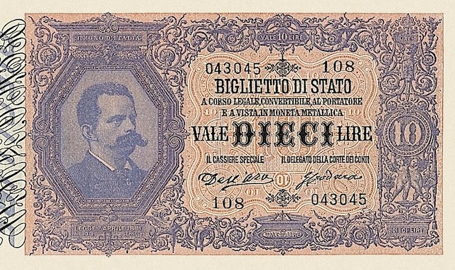 Italy, Biglietto Di Stato, 5, 10 & 25 Lire, 1882 - 1923, P.18 - P.24, Complete Set REPLICA My Store