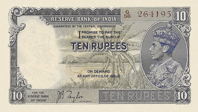 British India, George VI, 2 - 10000 Rupees, 1937, P.17 - P.22, Complete Set REPLICA My Store