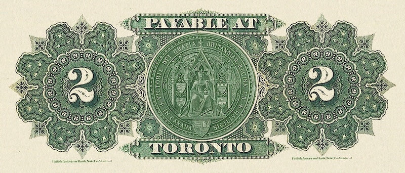 “Dominion of Canada 2 Dollar replica P.19 banknote”