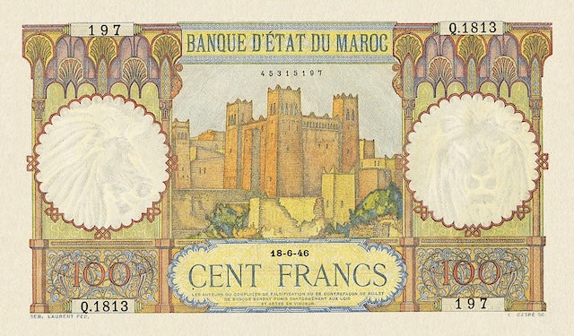 Morocco, Banque D'Etat Du Maroc, 10 - 5000 Francs, 1928 - 1947, P.17 - P.23, Complete Set REPLICA My Store