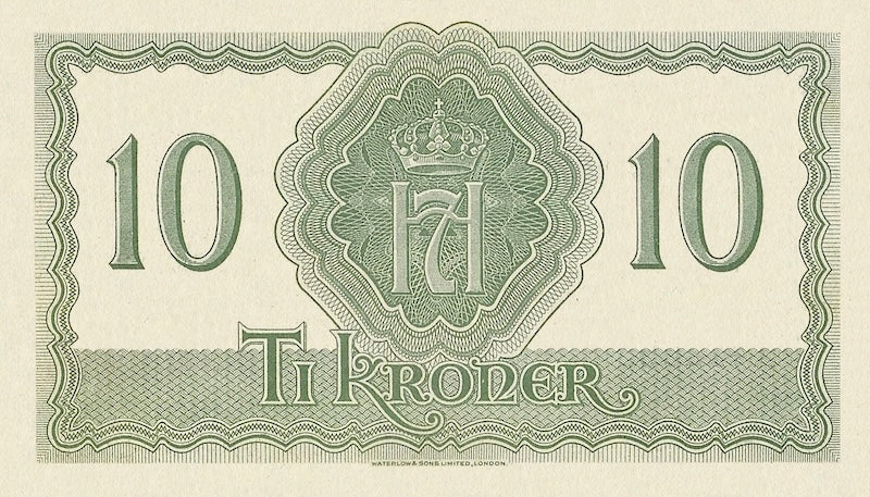 Replica of Norwegian WW2 Government-in-Exile banknotes