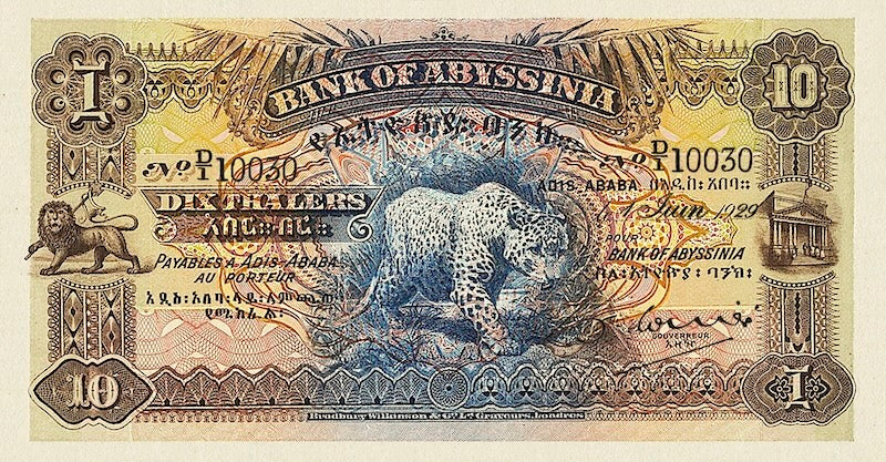 Ethiopia, Bank of Abyssinia, 5 - 500 Thalers, 1915, P.1 - P.5, Complete Set REPLICA My Store