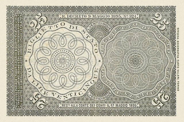 Italy, Biglietto Di Stato, 5, 10 & 25 Lire, 1882 - 1923, P.18 - P.24, Complete Set REPLICA My Store