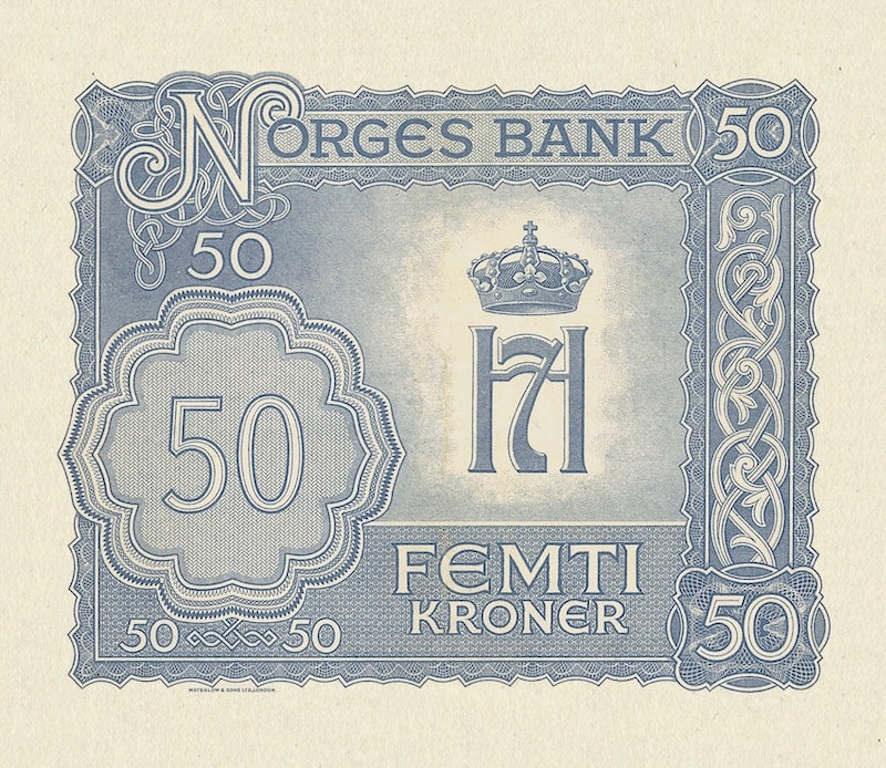 Replica of Norwegian WW2 Government-in-Exile banknotes