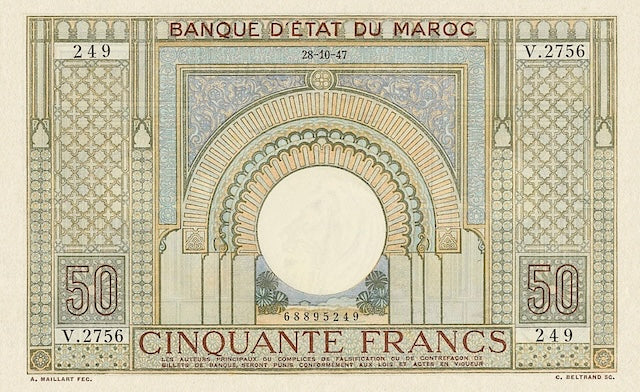 Morocco, Banque D'Etat Du Maroc, 10 - 5000 Francs, 1928 - 1947, P.17 - P.23, Complete Set REPLICA My Store