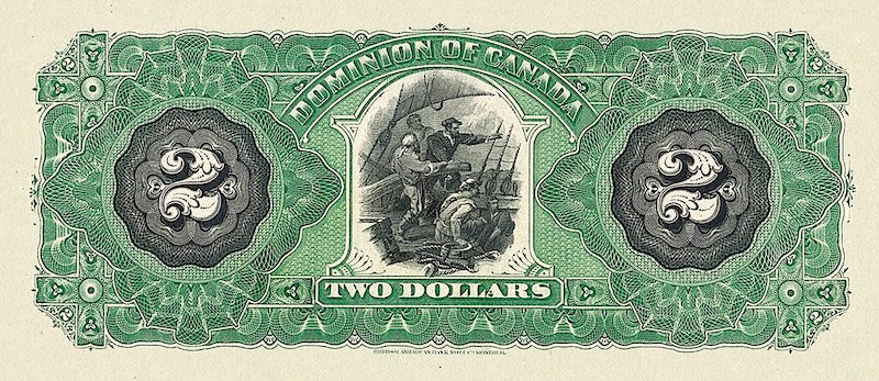 “Dominion of Canada 2 Dollar replica P.30 banknote”