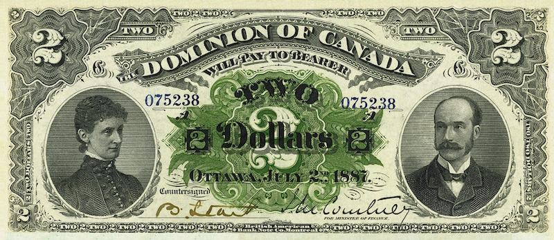 “Dominion of Canada 2 Dollar replica P.19 banknote”