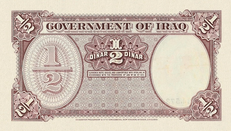 Iraq, Hashemite Kingdom, Faisal II, 1/4 & 1/2 Dinar, 1948, P.22 - P.23, Complete Set REPLICA My Store