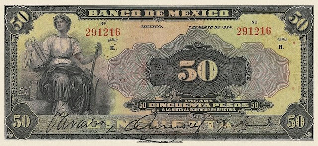 Mexico, Banco de Mexico,  5 - 1000 Pesos, 1925, P.21 - P.27, Complete Set REPLICA My Store