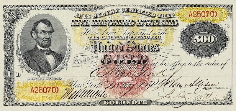 United States, 100 - 10000 Gold Dollars, 1870, P.249 - P.258, P.NL, Complete Set REPLICA My Store