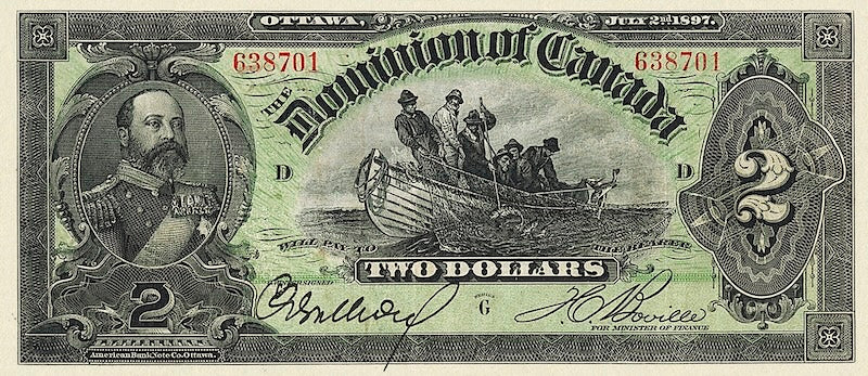 “Dominion of Canada 2 Dollar replica P.30 banknote”