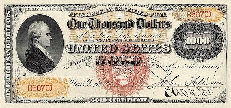 United States, 100 - 10000 Gold Dollars, 1870, P.249 - P.258, P.NL, Complete Set REPLICA My Store