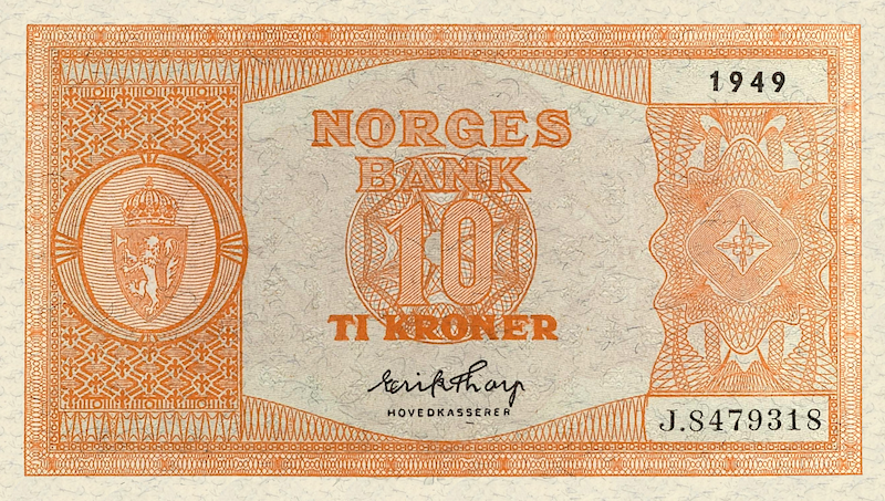 Norway, Norges Bank, 5 - 1000 Kroner, 1945 - 1954, P.25 - P.29, Complete Set REPLICA My Store
