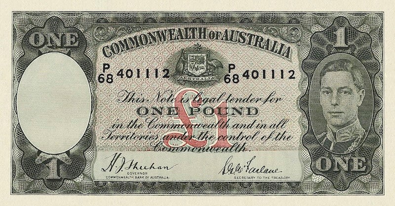 Australia, George VI,  10 Shillings, 1 - 10 Pounds, 1938, P.25 - P.28, Complete Set REPLICA My Store