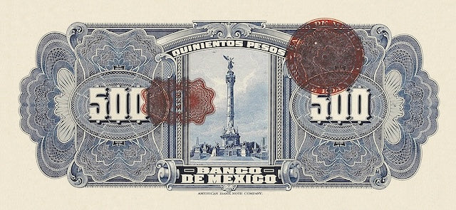 Mexico, Banco de Mexico,  5 - 1000 Pesos, 1925, P.21 - P.27, Complete Set REPLICA My Store