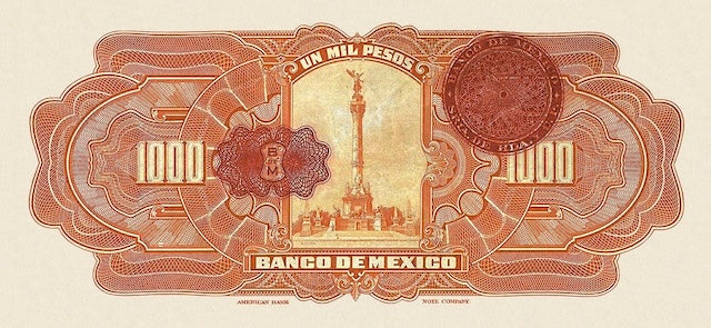 Mexico, Banco de Mexico,  5 - 1000 Pesos, 1925, P.21 - P.27, Complete Set REPLICA My Store
