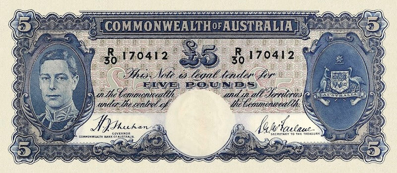 Australia 1938 George VI 10 Shillings to 10 Pounds replica set