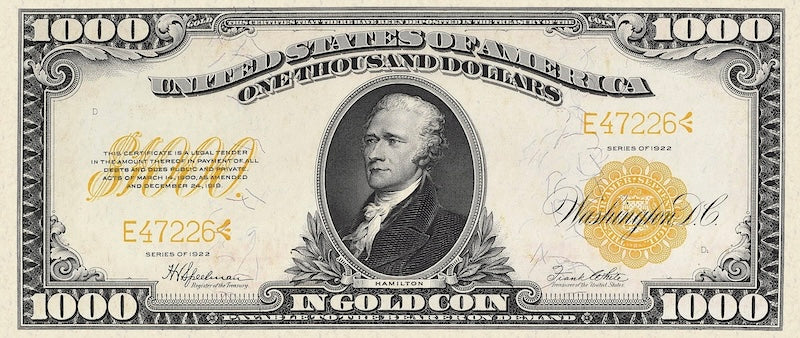 United States, 10 - 1000 Gold Dollars, 1922, P.274 - P.279, Complete Set REPLICA My Store