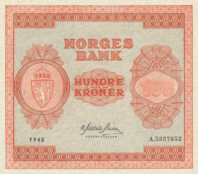 Norway, Norges Bank, 5 - 1000 Kroner, 1945 - 1954, P.25 - P.29, Complete Set REPLICA My Store