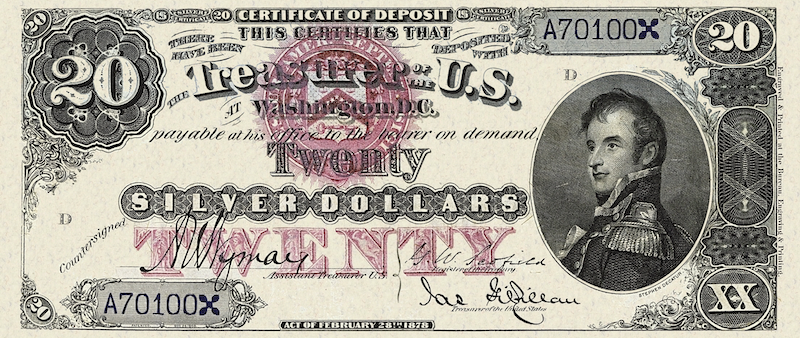 United States, Silver Certificate, 10 - 1000 Dollars, 1878, P.309 - P.314, Complete Set REPLICA My Store