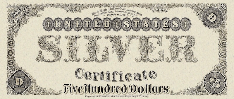 United States, Silver Certificate, 10 - 1000 Dollars, 1878, P.309 - P.314, Complete Set REPLICA My Store