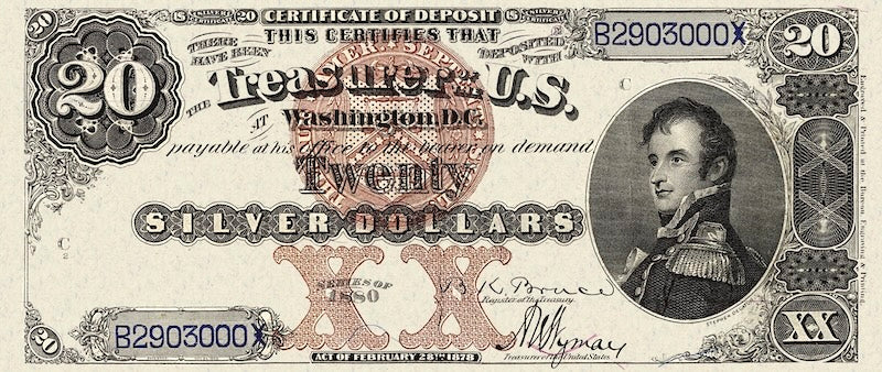 United States, Silver Certificate, 10 - 1000 Dollars, 1880, P.315 - P.320, Complete Set REPLICA My Store