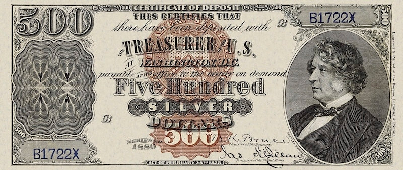 United States, Silver Certificate, 10 - 1000 Dollars, 1880, P.315 - P.320, Complete Set REPLICA My Store
