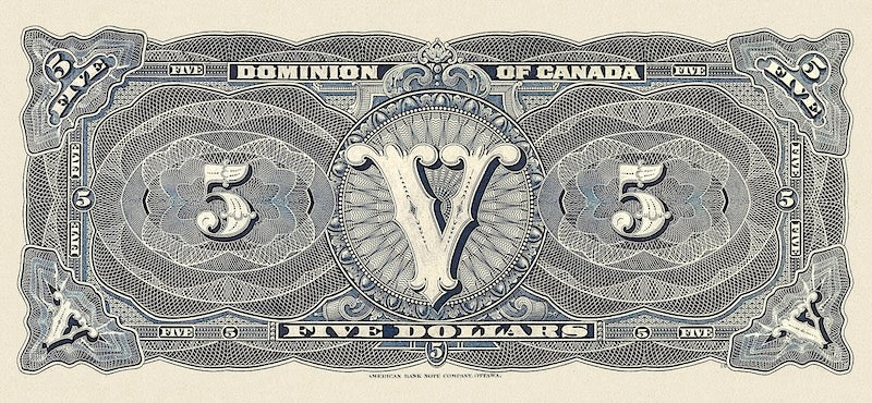 Dominion of Canada, 5 Dollars ( 3 varieties), 1912, P.31, REPLICA My Store