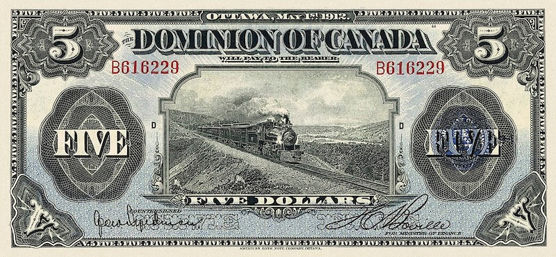 Dominion of Canada, 5 Dollars ( 3 varieties), 1912, P.31, REPLICA My Store