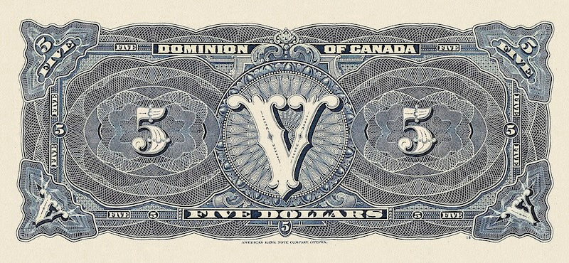 Dominion of Canada, 5 Dollars ( 3 varieties), 1912, P.31, REPLICA My Store