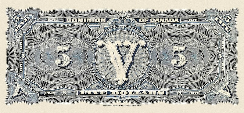 Dominion of Canada, 5 Dollars ( 3 varieties), 1912, P.31, REPLICA My Store