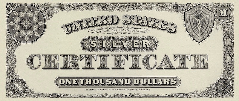 United States, Silver Certificate, 10 - 1000 Dollars, 1880, P.315 - P.320, Complete Set REPLICA My Store