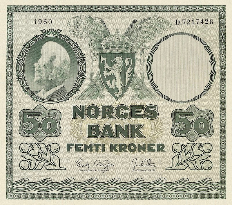 Norway, Norges Bank, 5 - 1000 Kroner, 1948 - 1976, P.30 - P.35, Complete Set REPLICA My Store