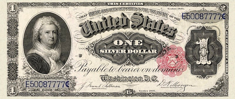 United States, Silver Certificate, 1 - 1000 Dollars, 1891, P.326 - P.334, Complete Set REPLICA My Store