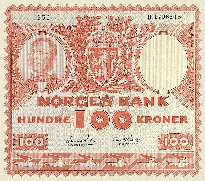 Norway, Norges Bank, 5 - 1000 Kroner, 1948 - 1976, P.30 - P.35, Complete Set REPLICA My Store