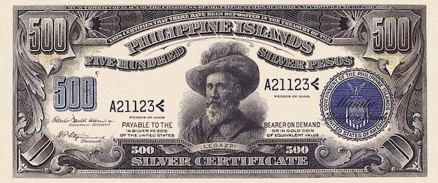 “1906 Philippine Islands Silver Certificate replica banknotes”