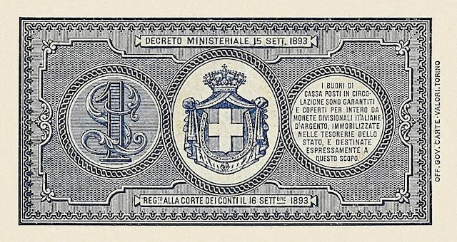 Italy, Buono Di Cassa, Umberto I, 1 & 2 Lire, 1893, P.33 - P.35, Complete Set REPLICA My Store