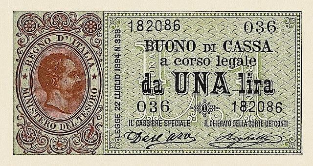 Italy, Buono Di Cassa, Umberto I, 1 & 2 Lire, 1893, P.33 - P.35, Complete Set REPLICA My Store